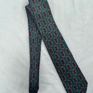 CHANEL Green and Purple Patterned Tie